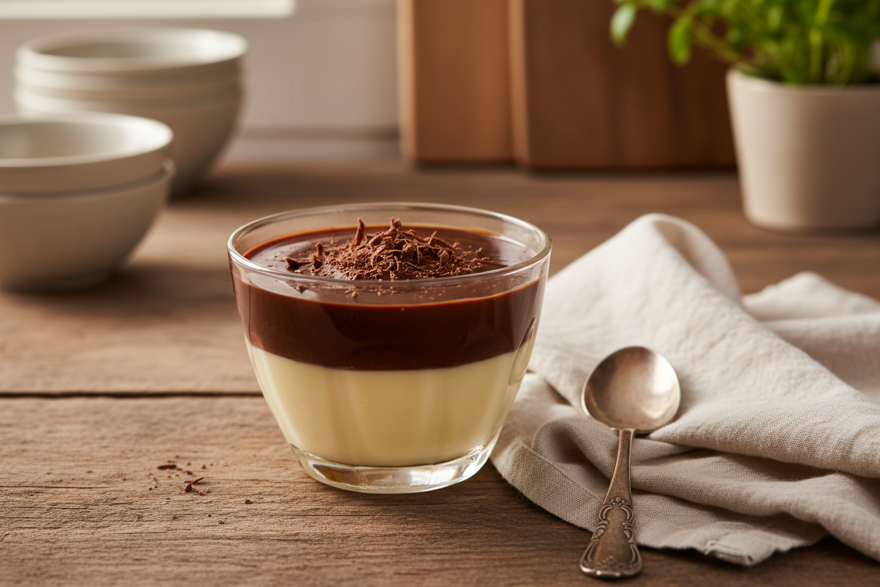 Chocolate Vanilla Custard Dessert (Creamy & Easy Recipe)