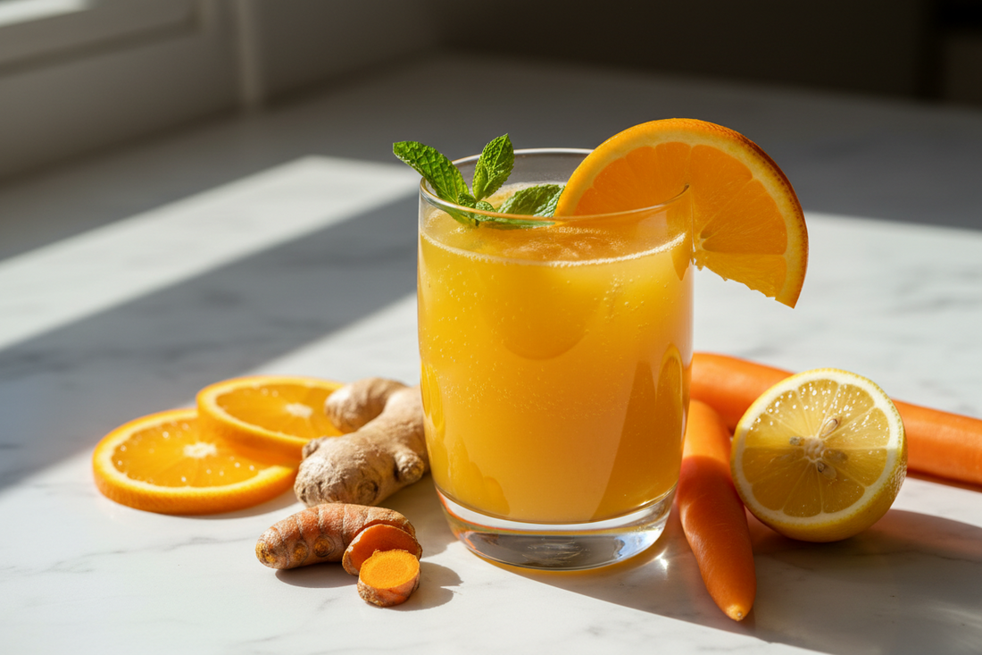 Golden Glow Juice (Mango, Carrot & Ginger Energy Drink)