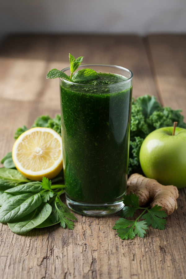 Healthy Green Detox Drink (Spinach, Watercress, Rocket, Cucumber & Apple)