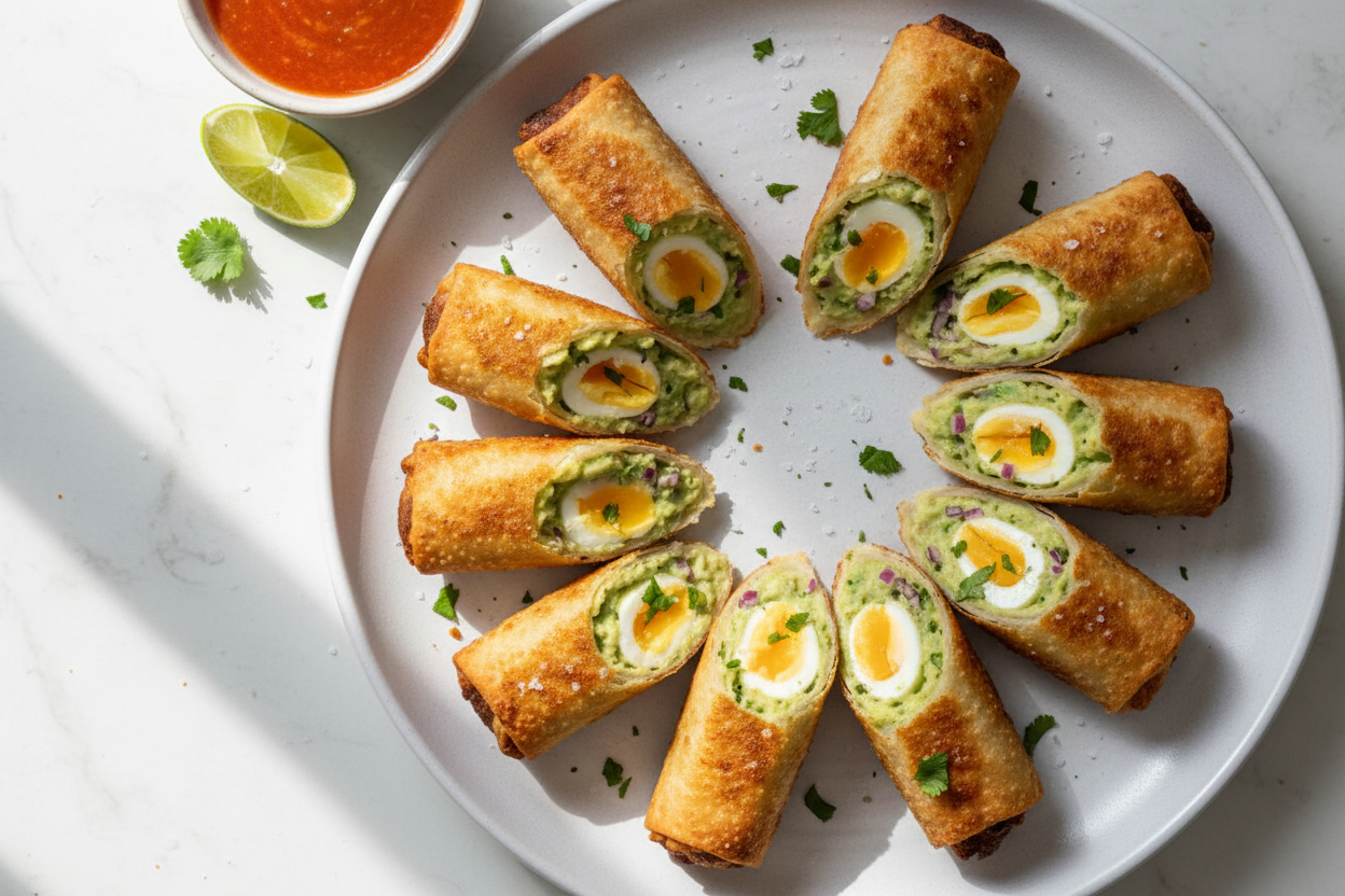 Crispy Avocado Chicken Egg Rolls (Healthy Oats Twist)