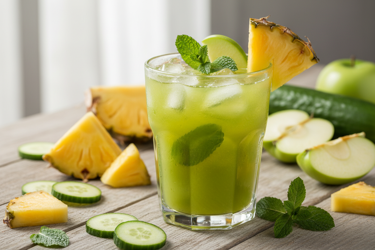 Easy Pineapple Apple Green Juice