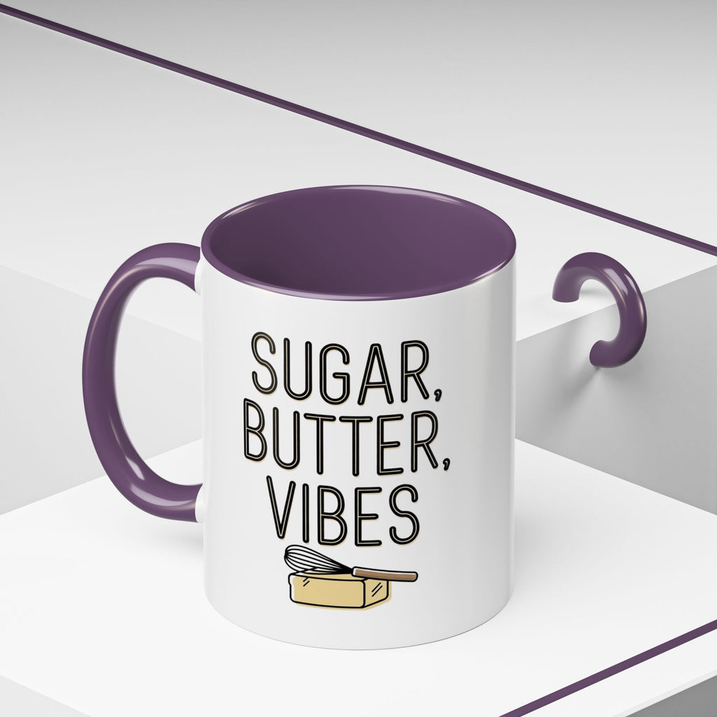 Sugar, Butter, Vibes Coffee Mug — Cute Baking Quote Accent Mug