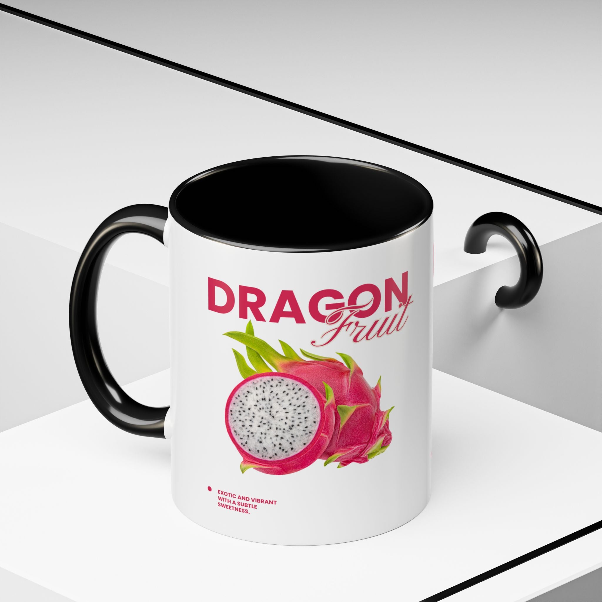 Dragon Fruit Accent Coffee Mug — Tropical Fruit Kitchen Travel Mug