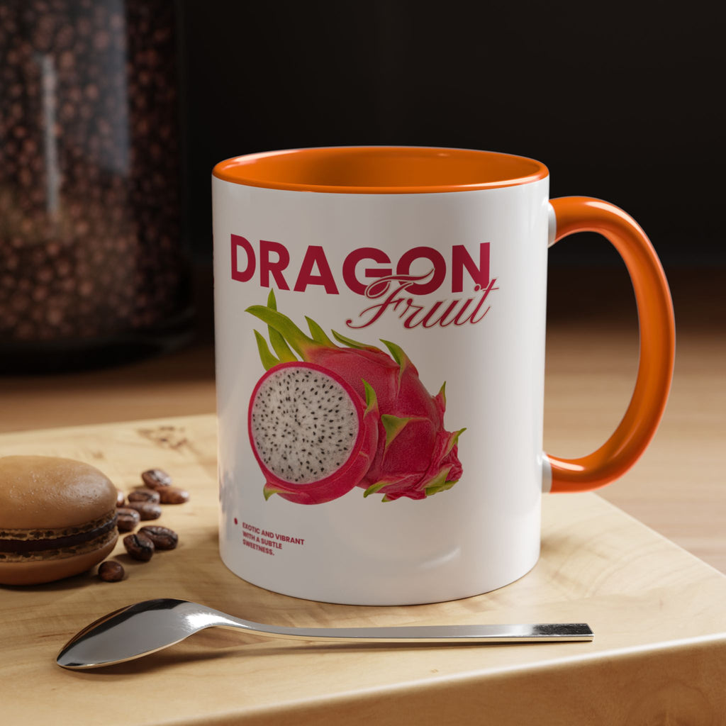 Dragon Fruit Accent Coffee Mug — Tropical Fruit Kitchen Travel Mug