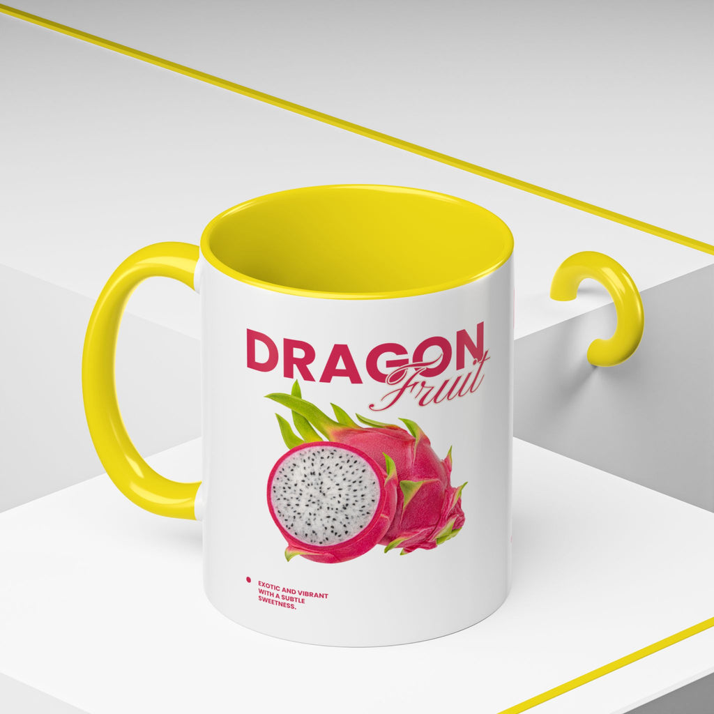 Dragon Fruit Accent Coffee Mug — Tropical Fruit Kitchen Travel Mug