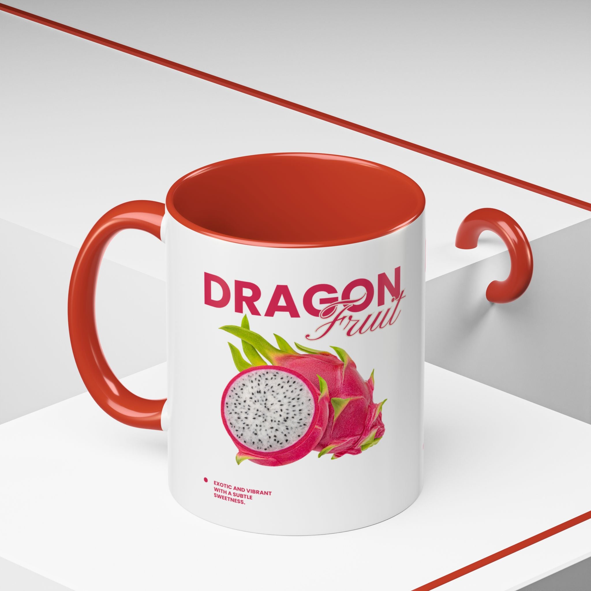Dragon Fruit Accent Coffee Mug — Tropical Fruit Kitchen Travel Mug