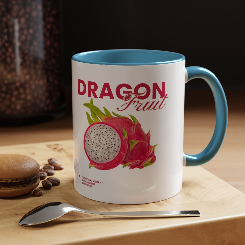 Dragon Fruit Accent Coffee Mug — Tropical Fruit Kitchen Travel Mug