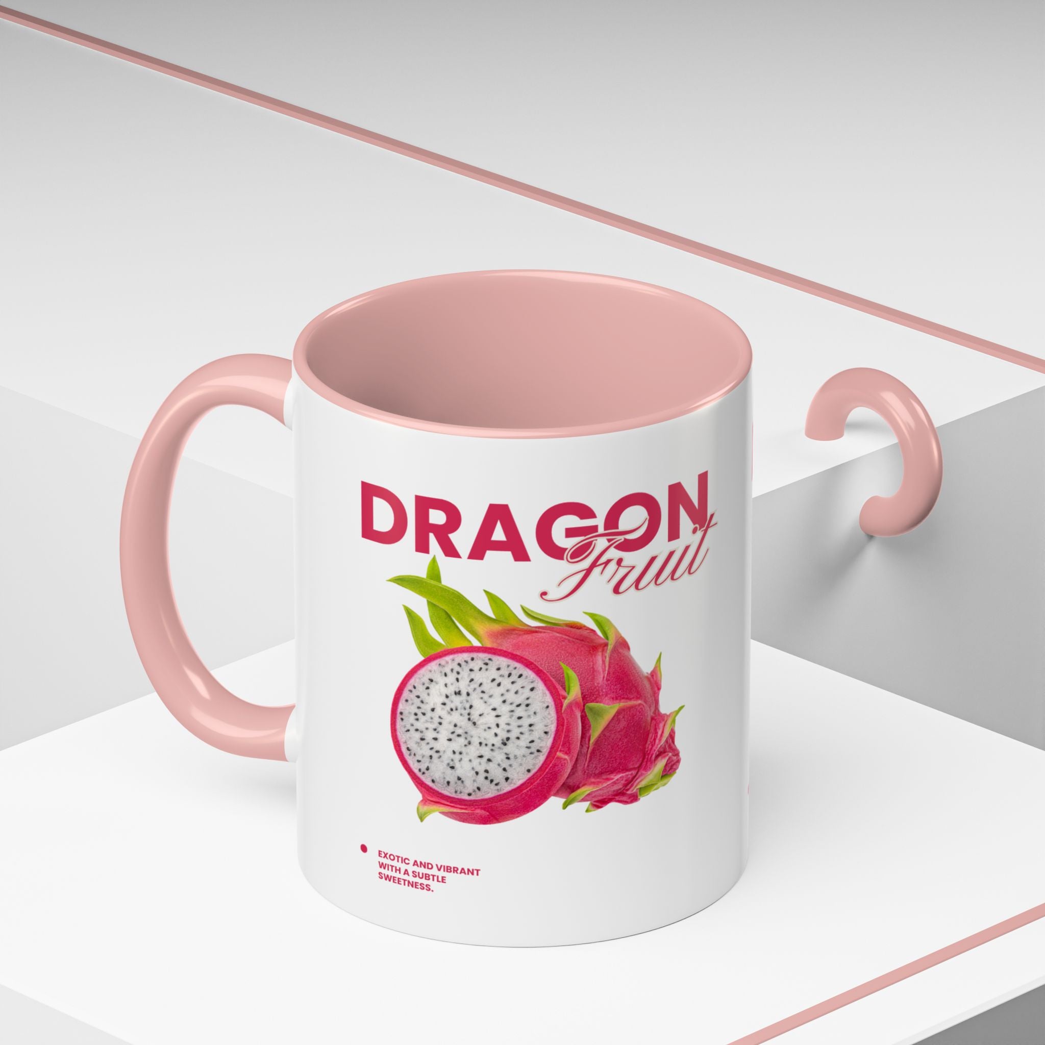 Dragon Fruit Accent Coffee Mug — Tropical Fruit Kitchen Travel Mug