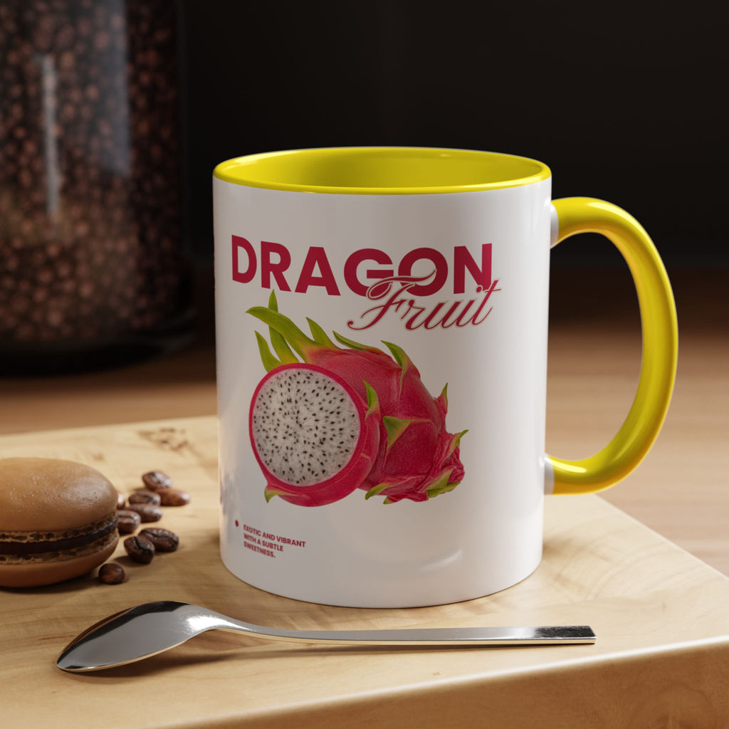 Dragon Fruit Accent Coffee Mug — Tropical Fruit Kitchen Travel Mug