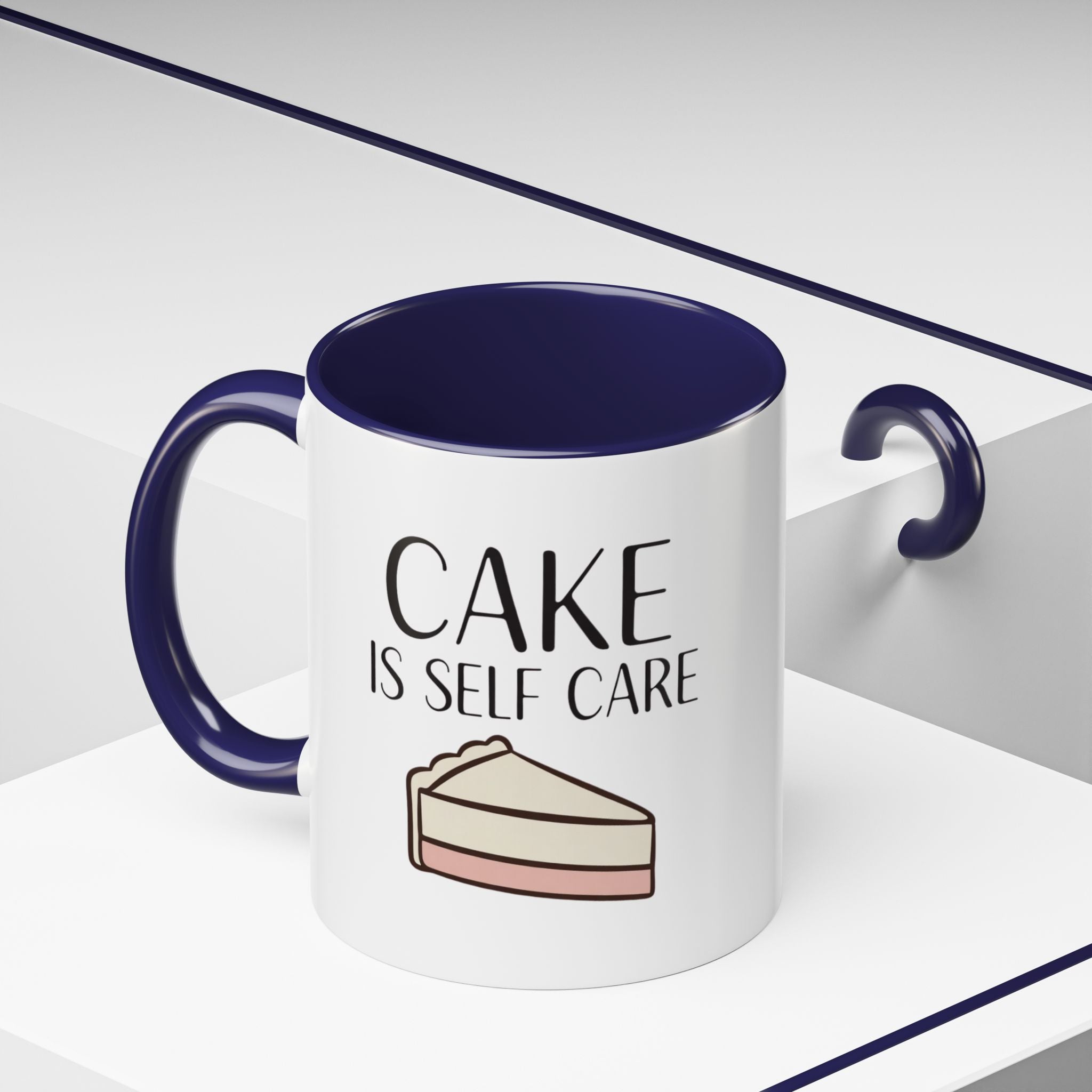 Cake Is Self Care Accent Coffee Mug