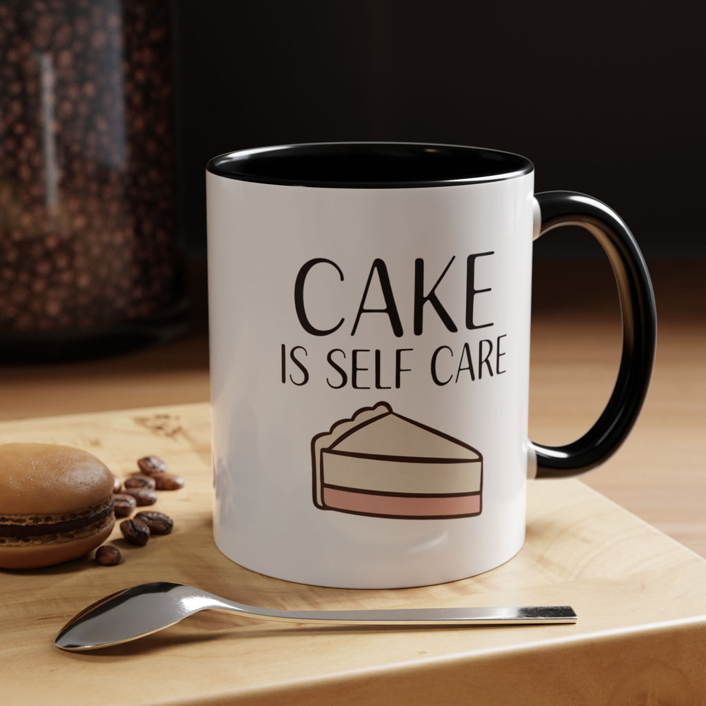 Cake Is Self Care Accent Coffee Mug