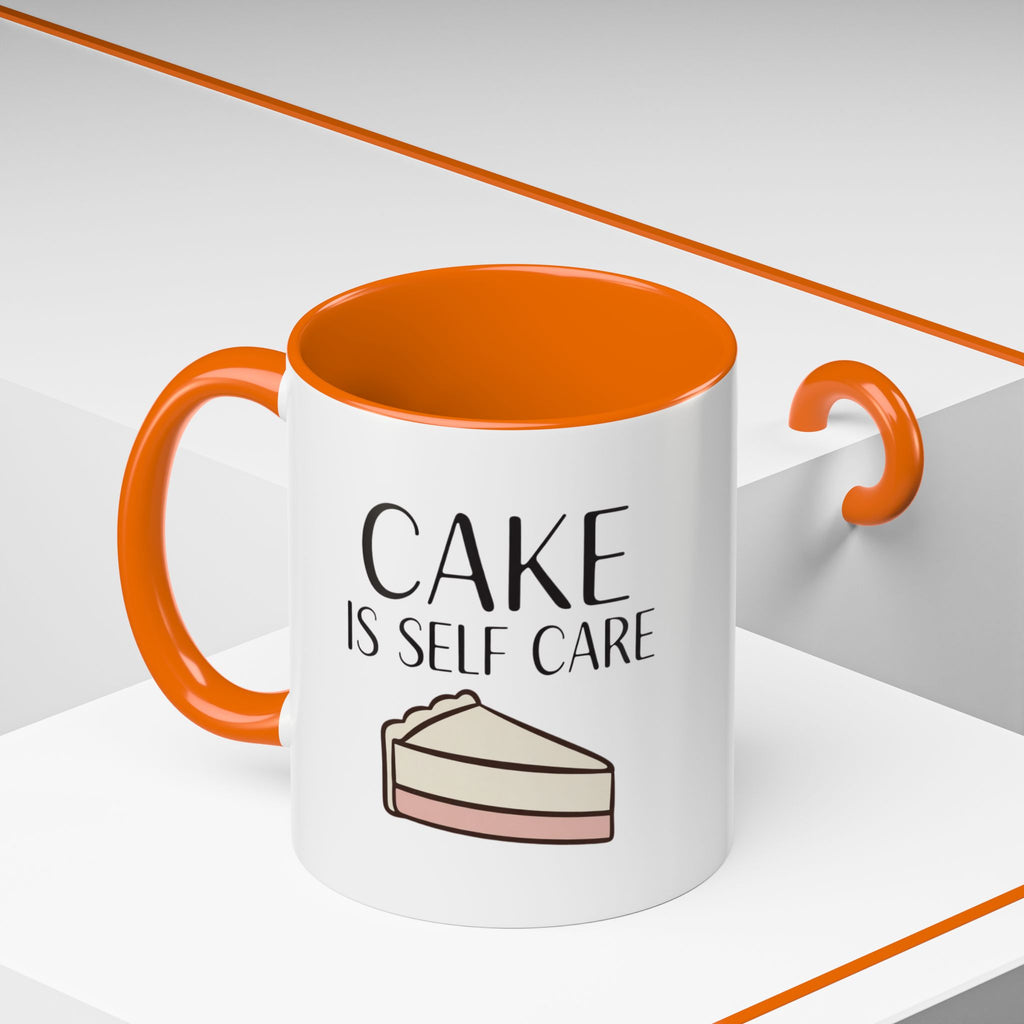 Cake Is Self Care Accent Coffee Mug