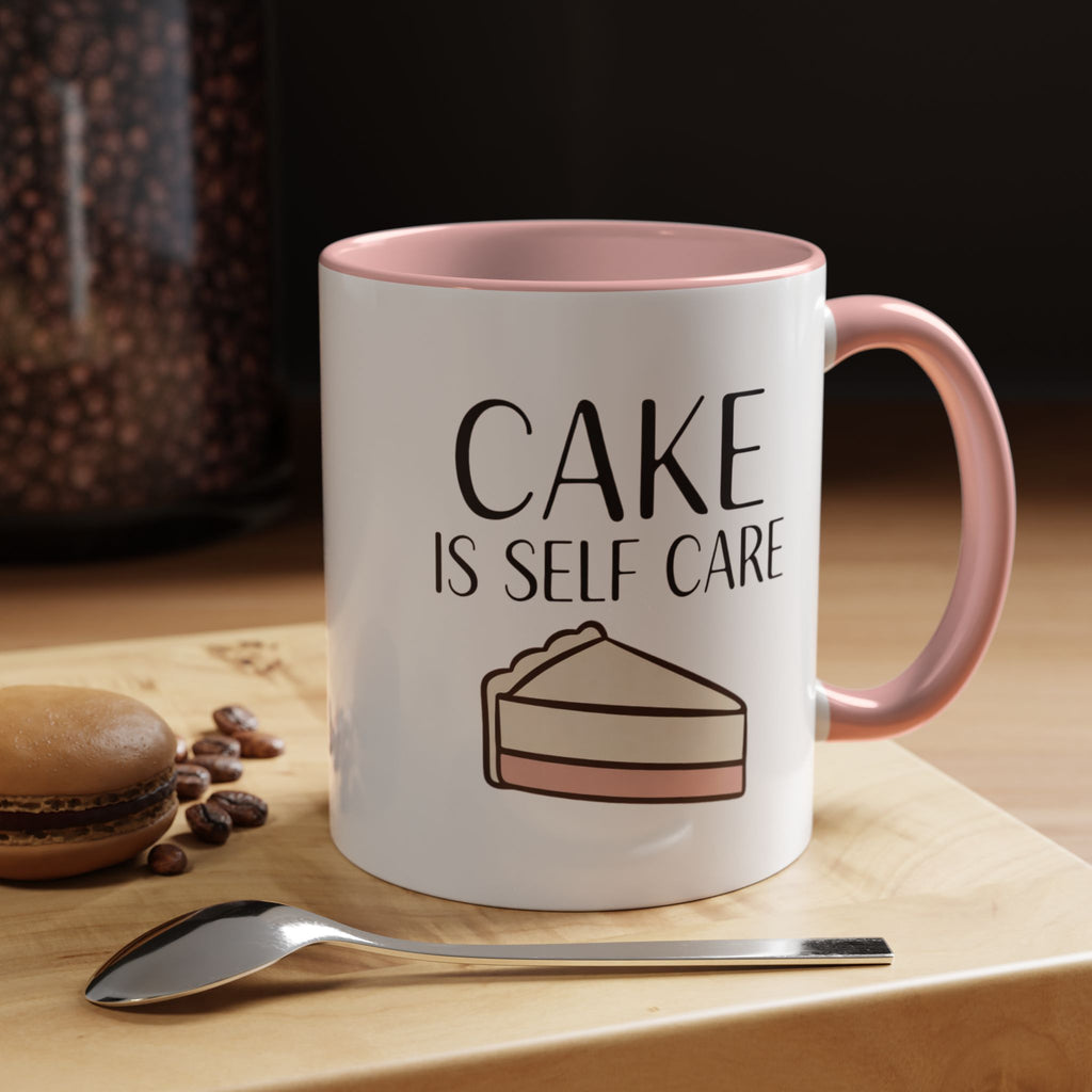 Cake Is Self Care Accent Coffee Mug