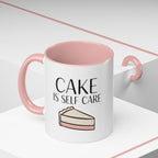Cake Is Self Care Accent Coffee Mug