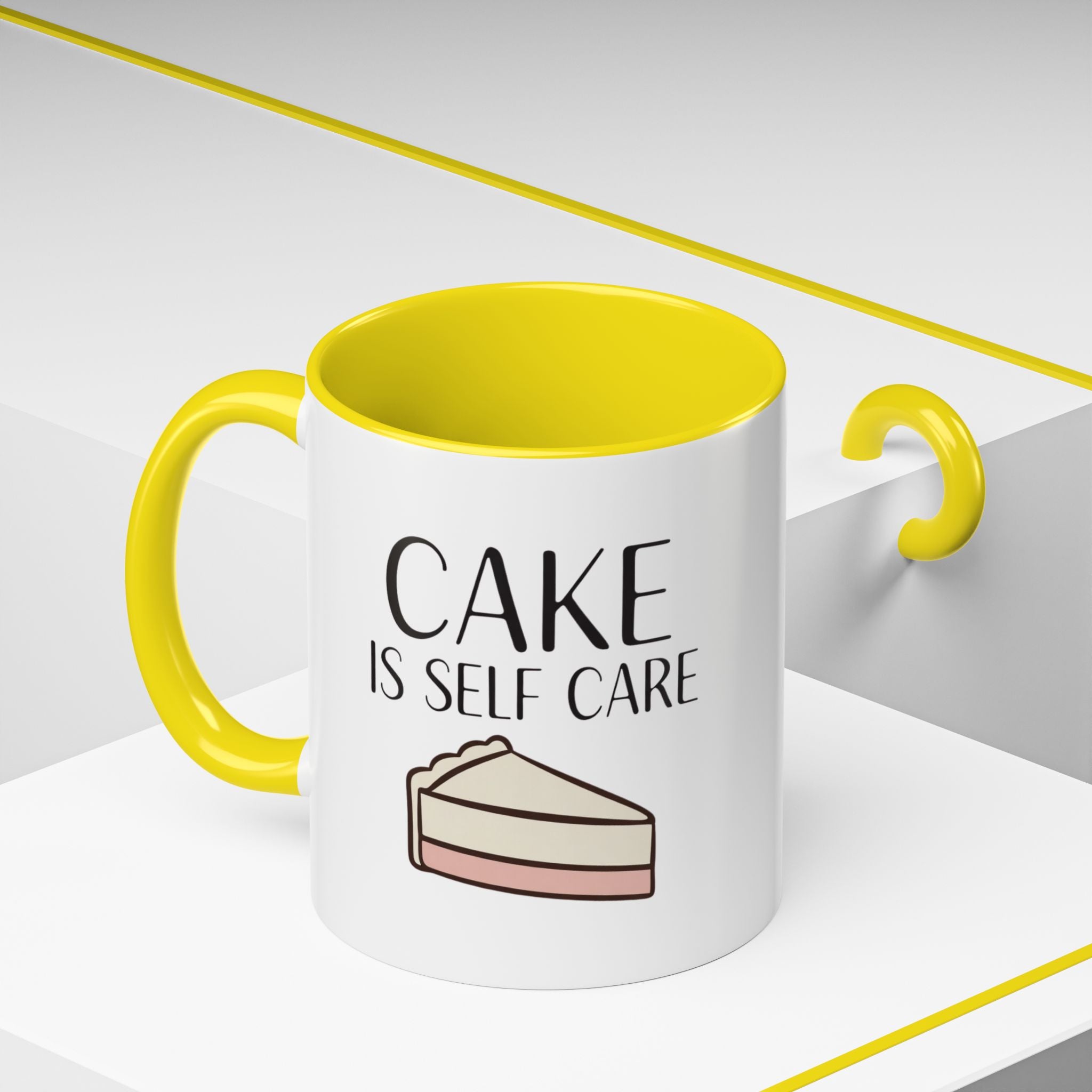 Cake Is Self Care Accent Coffee Mug
