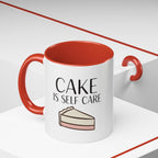 Cake Is Self Care Accent Coffee Mug