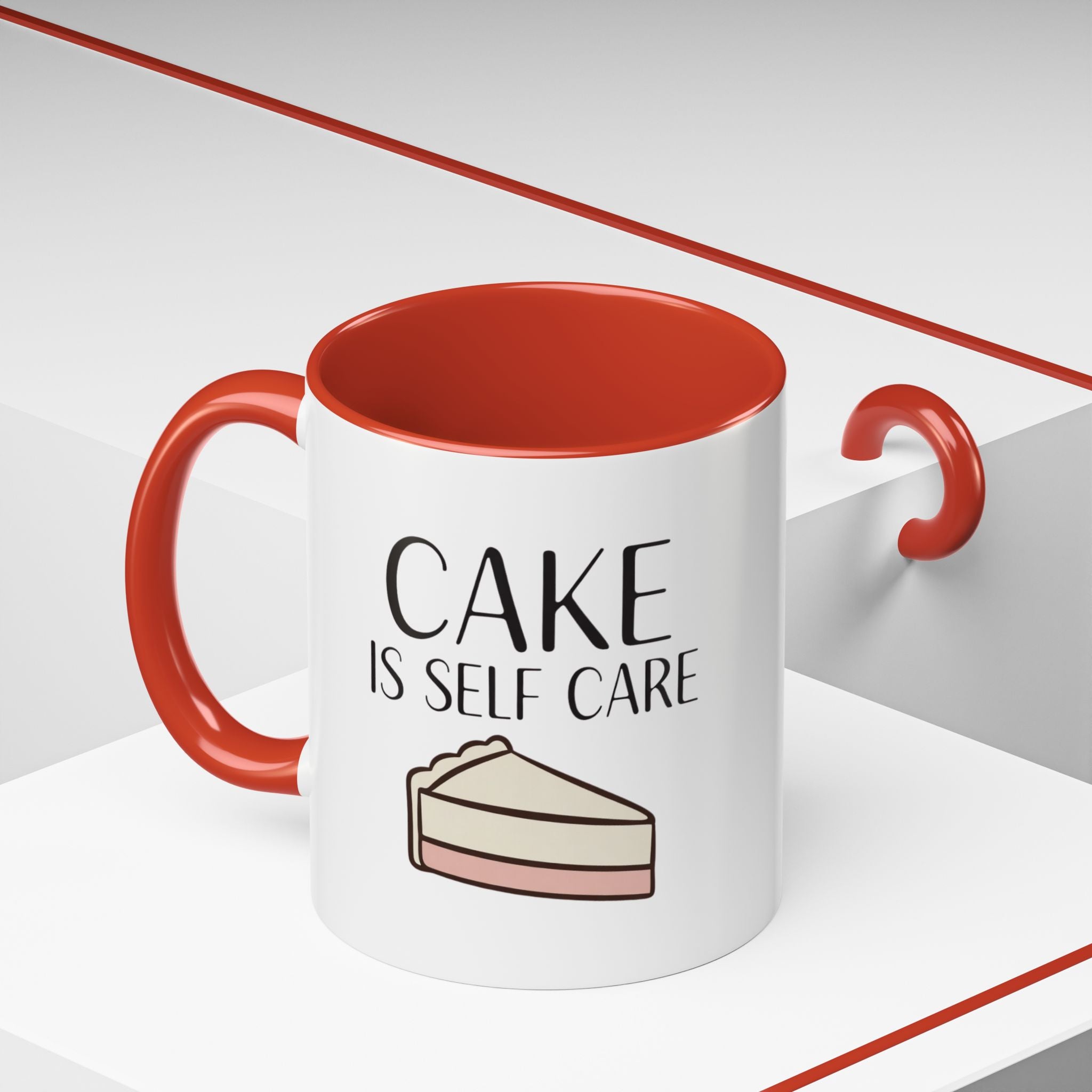 Cake Is Self Care Accent Coffee Mug