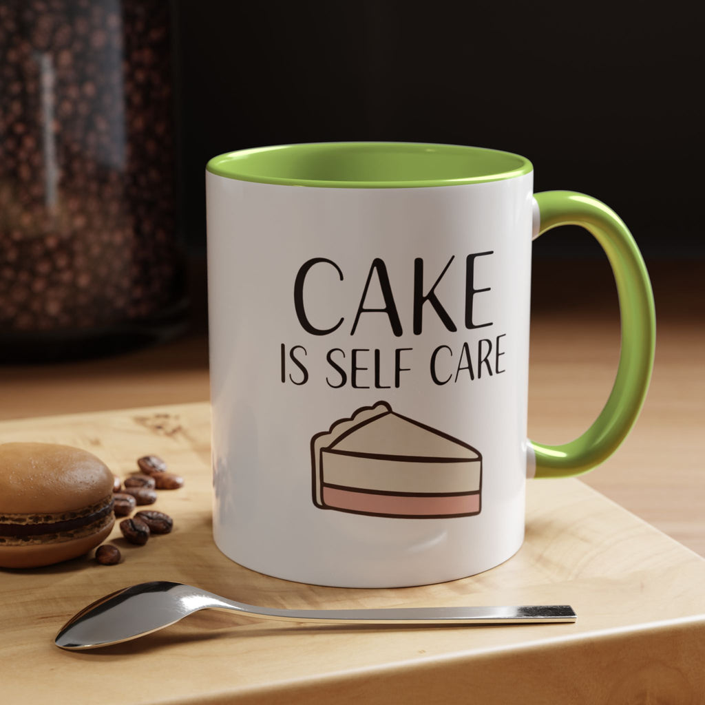 Cake Is Self Care Accent Coffee Mug