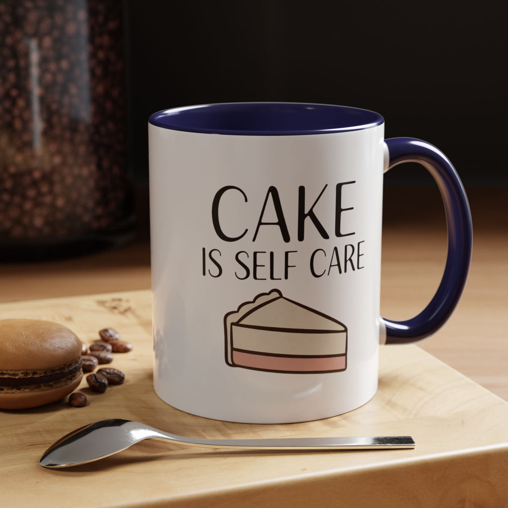Cake Is Self Care Accent Coffee Mug