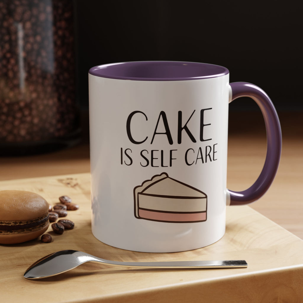 Cake Is Self Care Accent Coffee Mug
