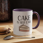 Cake Is Self Care Accent Coffee Mug