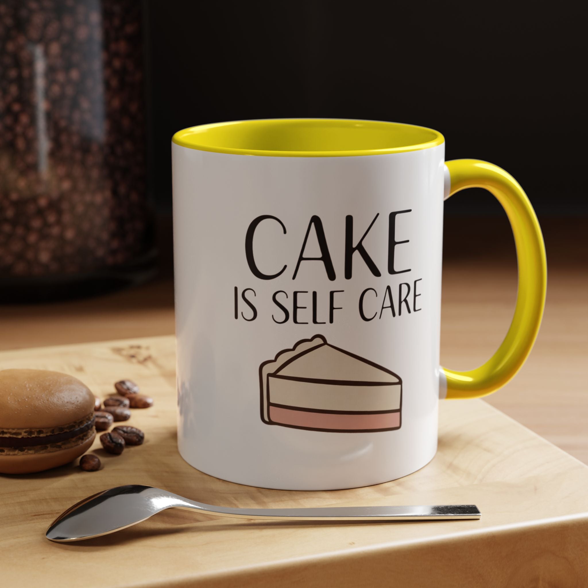 Cake Is Self Care Accent Coffee Mug