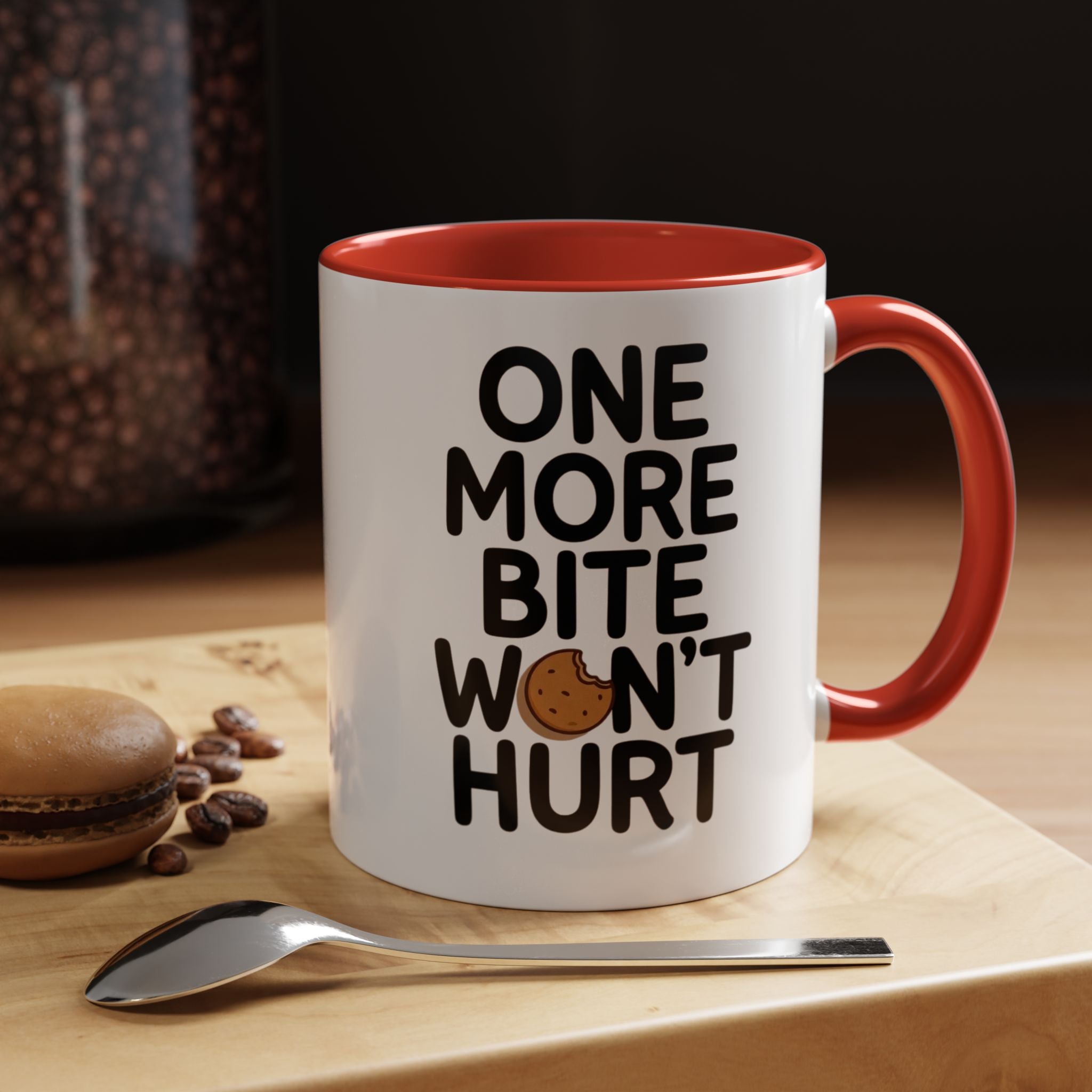 One More Bite Won't Hurt Coffee Mug — Funny Cookie Lover Accent Mug