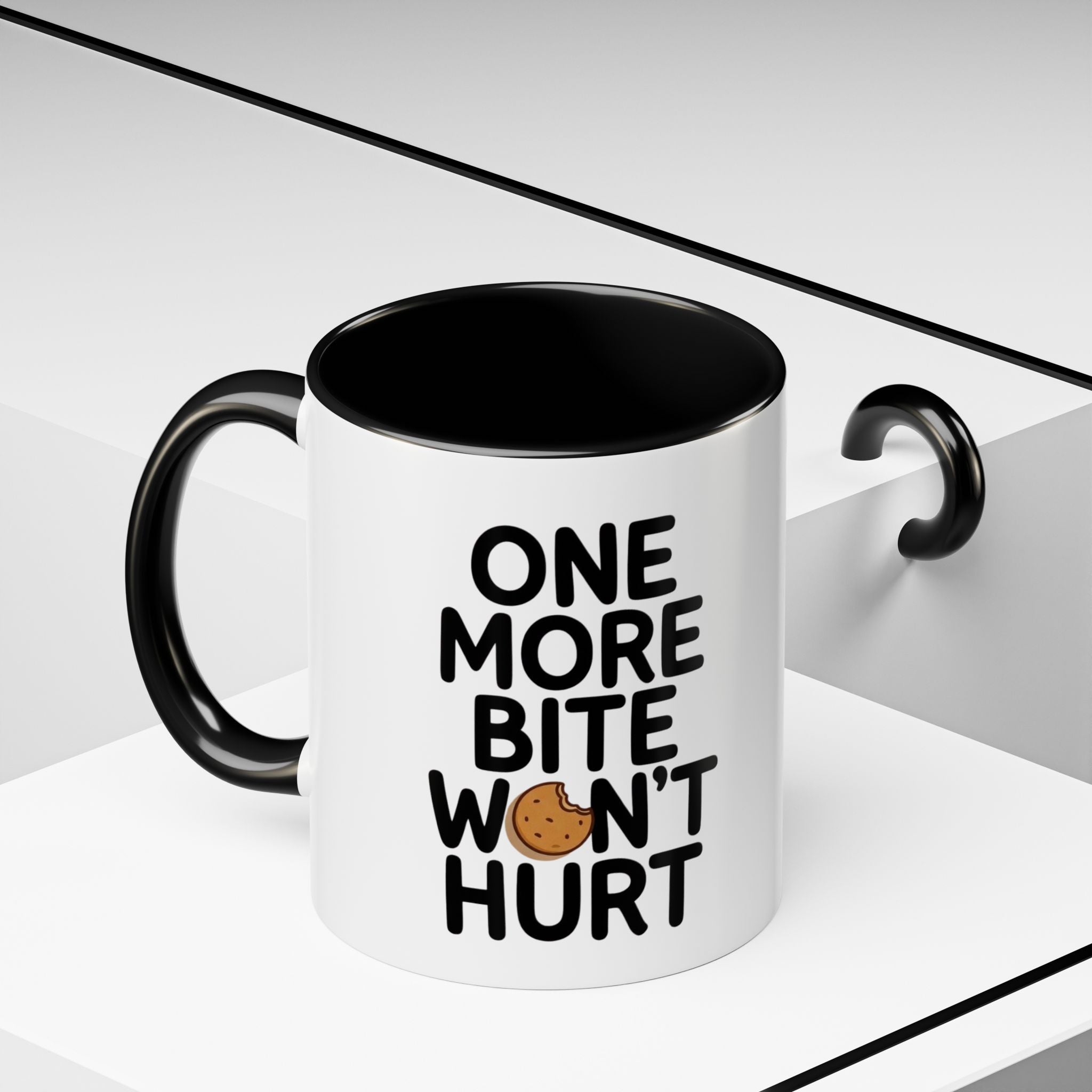 One More Bite Won't Hurt Coffee Mug — Funny Cookie Lover Accent Mug