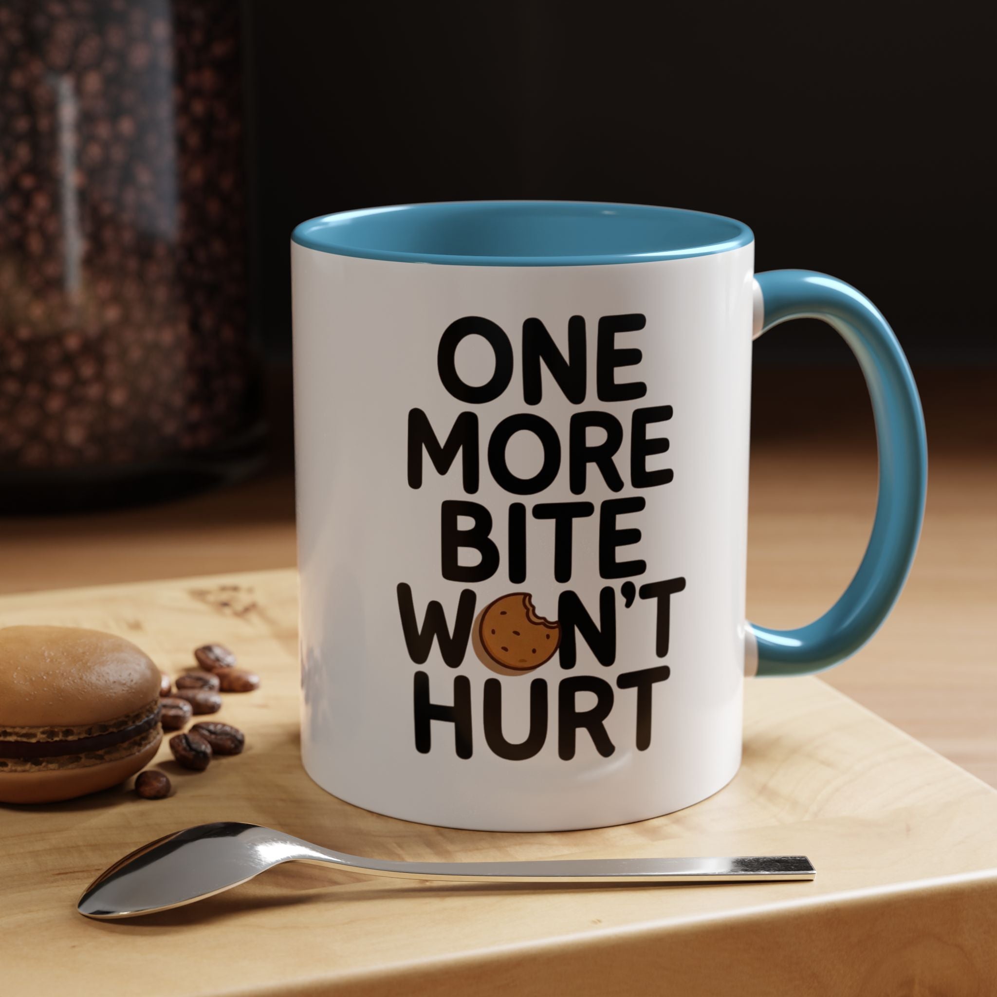 One More Bite Won't Hurt Coffee Mug — Funny Cookie Lover Accent Mug