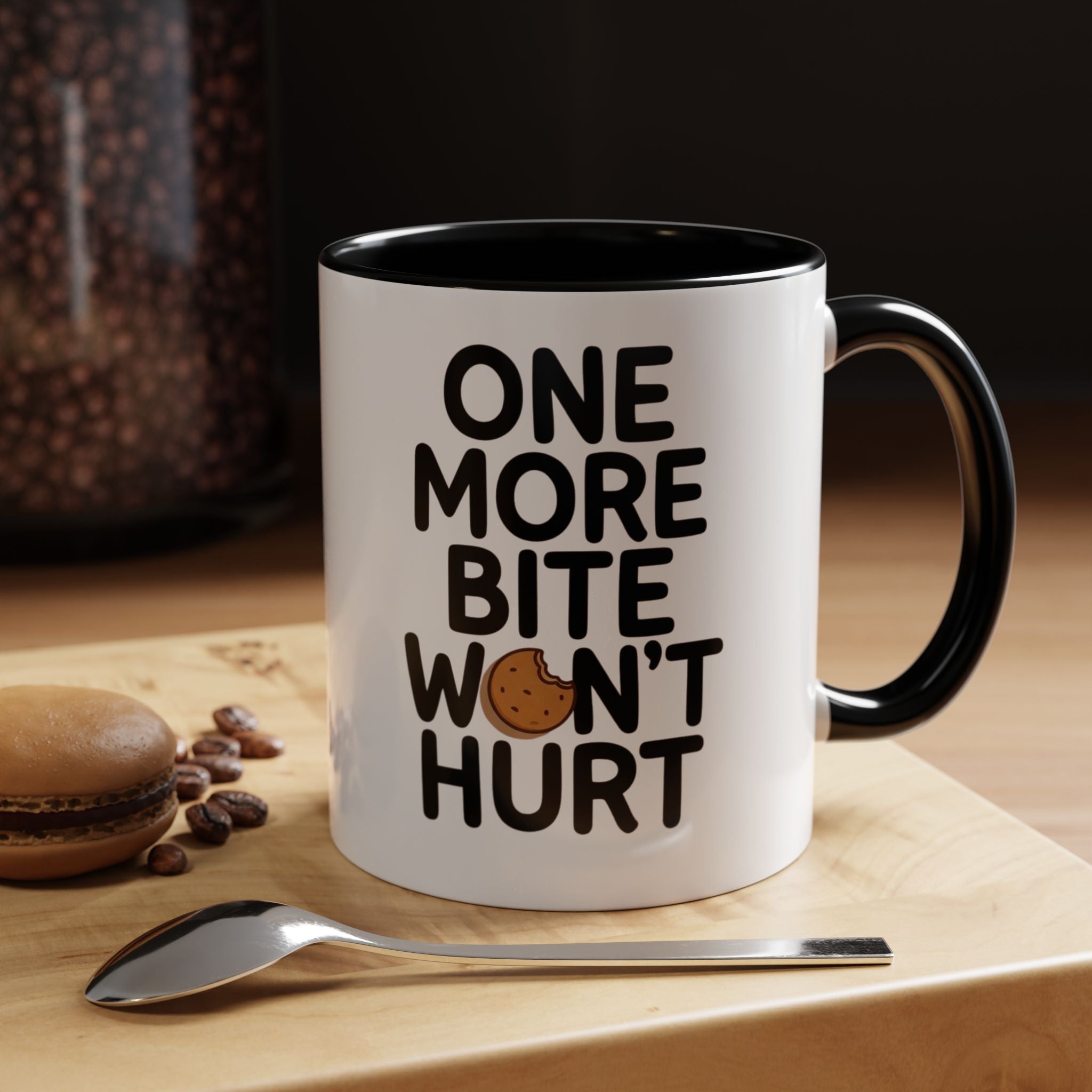 One More Bite Won't Hurt Coffee Mug — Funny Cookie Lover Accent Mug