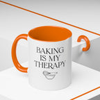 Baking Is My Therapy Accent Coffee Mug – 11oz Ceramic Gift for Bakers