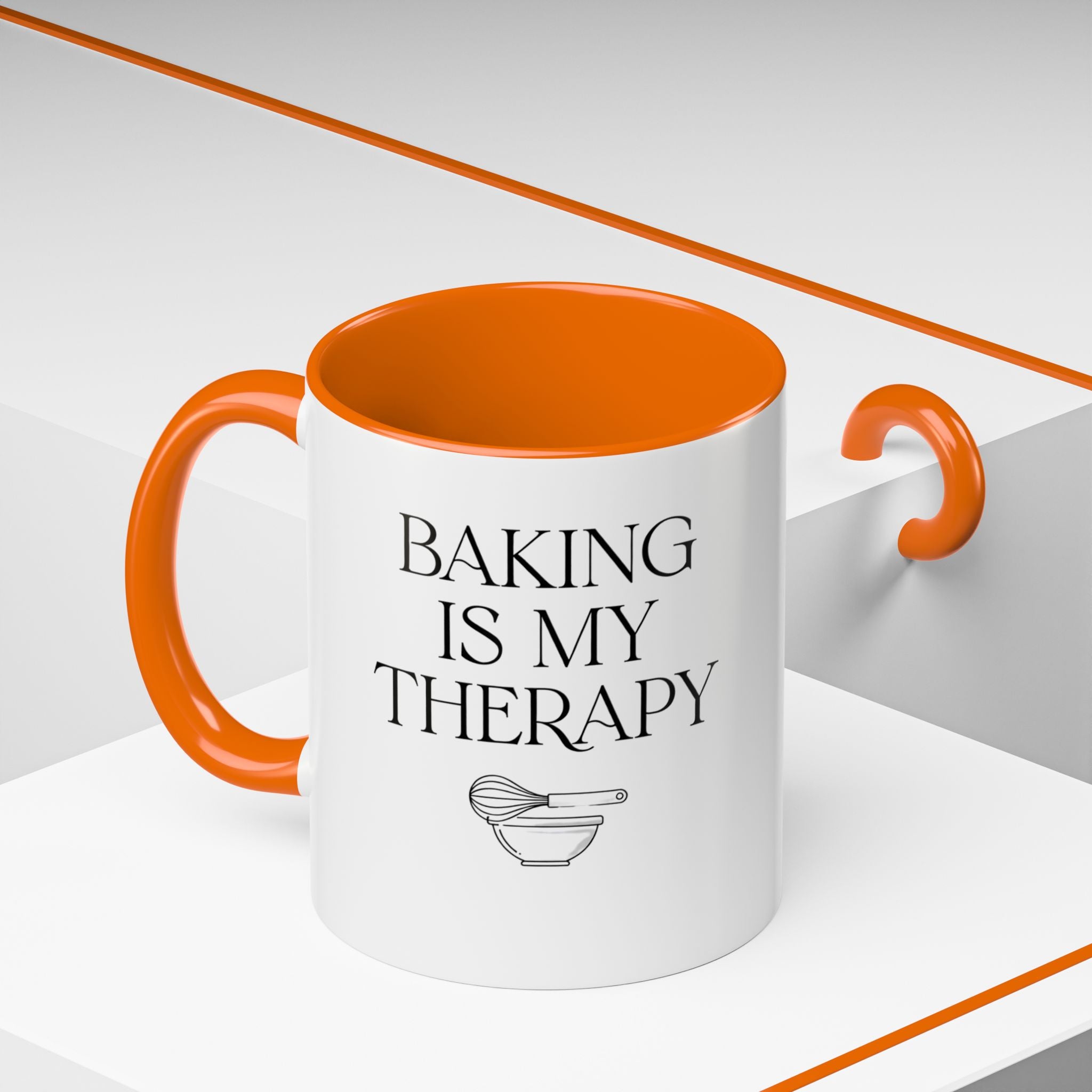 Baking Is My Therapy Accent Coffee Mug – 11oz Ceramic Gift for Bakers