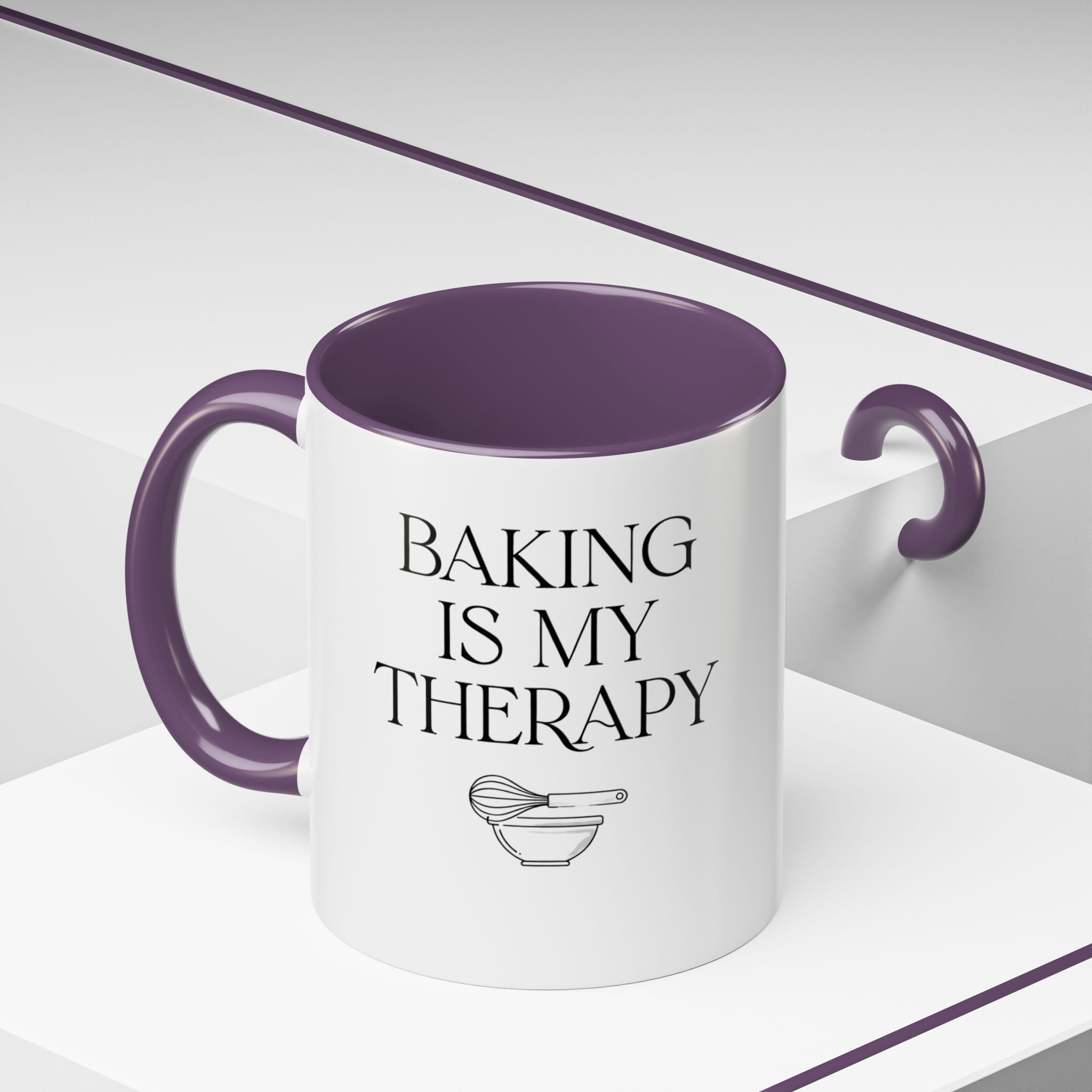 Baking Is My Therapy Accent Coffee Mug – 11oz Ceramic Gift for Bakers