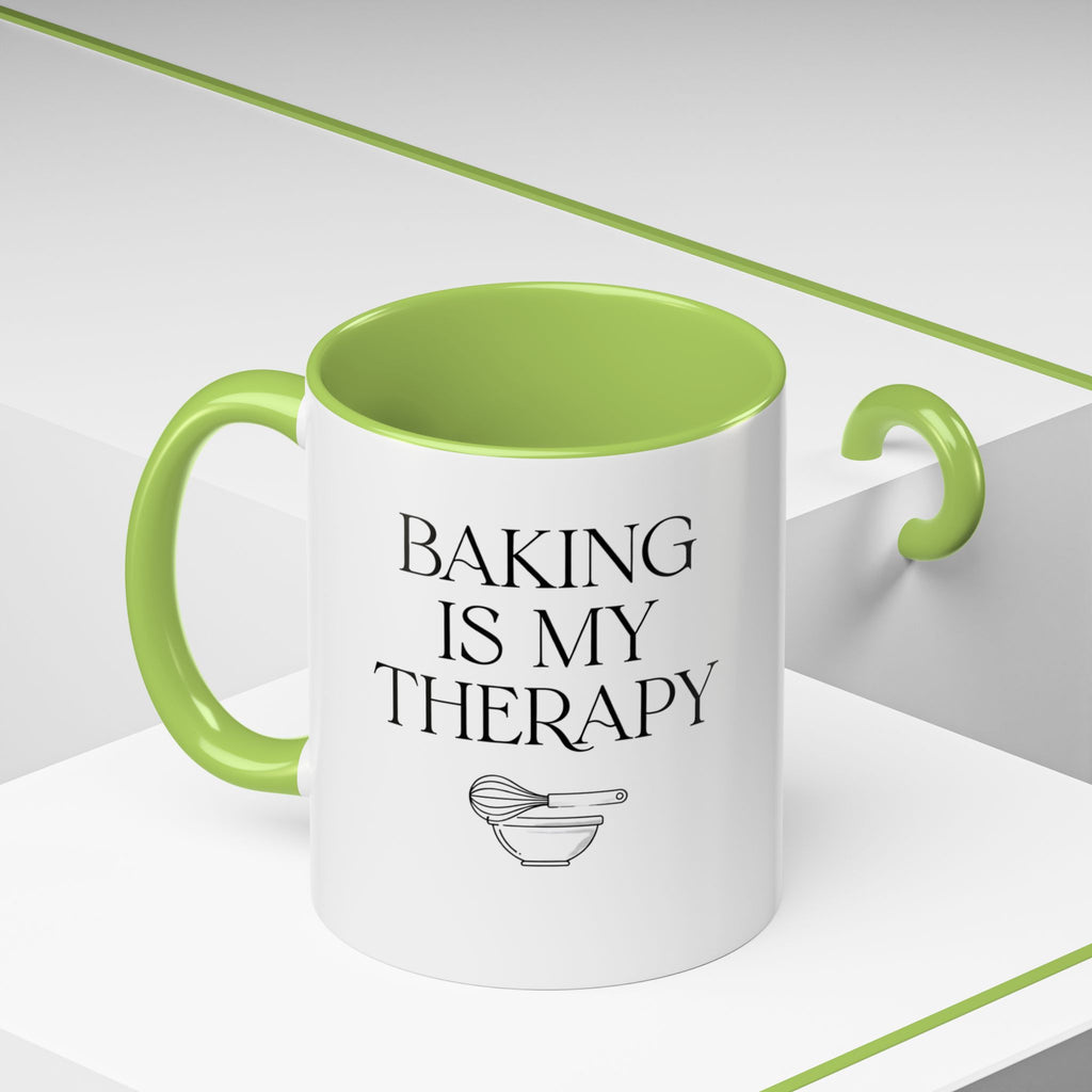Baking Is My Therapy Accent Coffee Mug – 11oz Ceramic Gift for Bakers