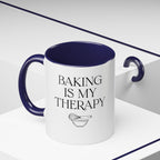 Baking Is My Therapy Accent Coffee Mug – 11oz Ceramic Gift for Bakers