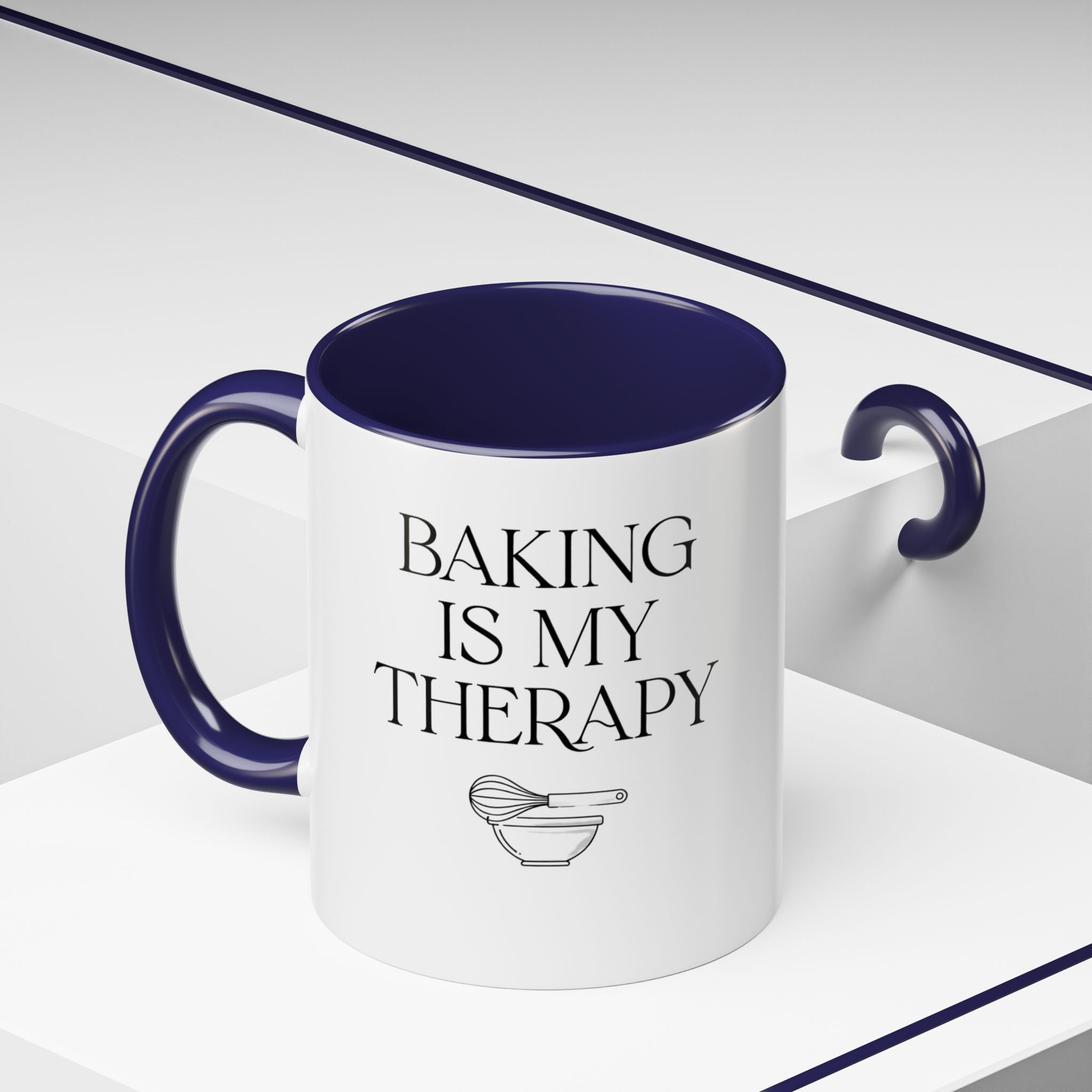 Baking Is My Therapy Accent Coffee Mug – 11oz Ceramic Gift for Bakers