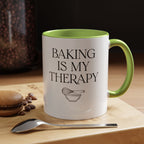 Baking Is My Therapy Accent Coffee Mug – 11oz Ceramic Gift for Bakers