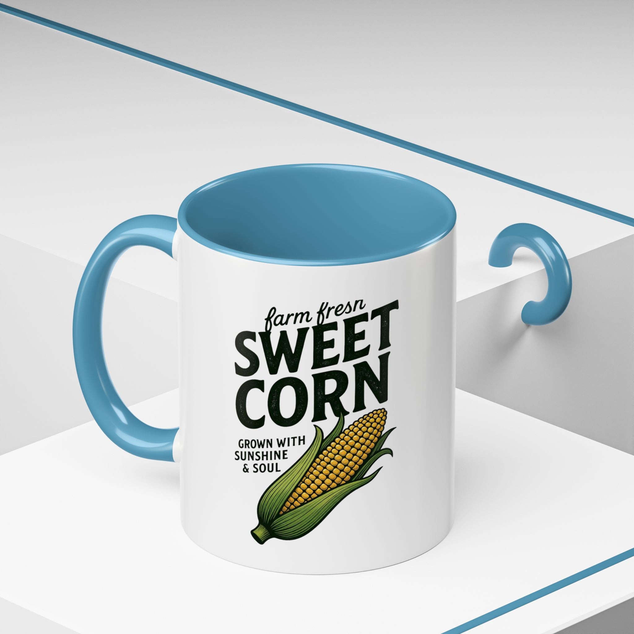 Sweet Corn Accent Coffee Mug – Farm Fresh Corn Graphic