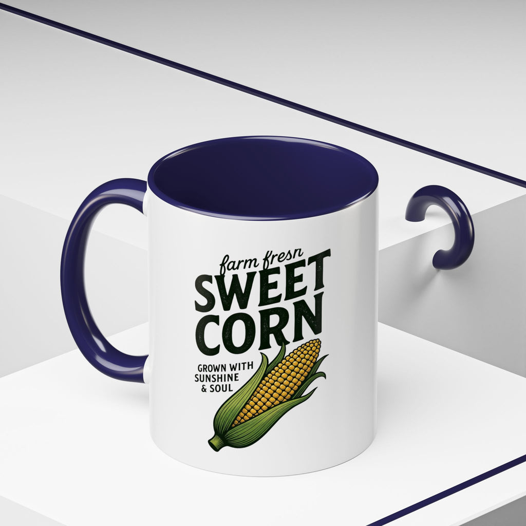 Sweet Corn Accent Coffee Mug – Farm Fresh Corn Graphic