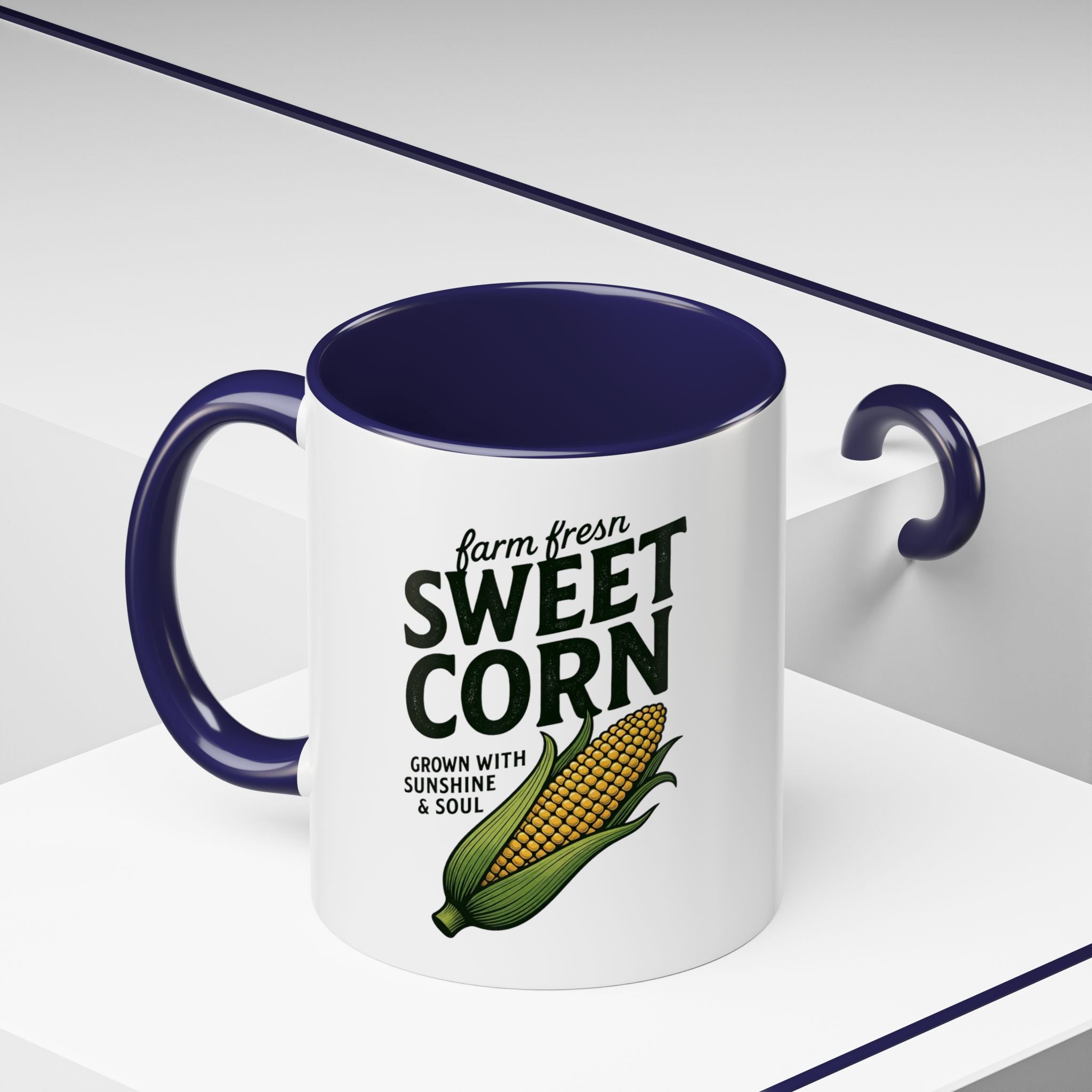 Sweet Corn Accent Coffee Mug – Farm Fresh Corn Graphic