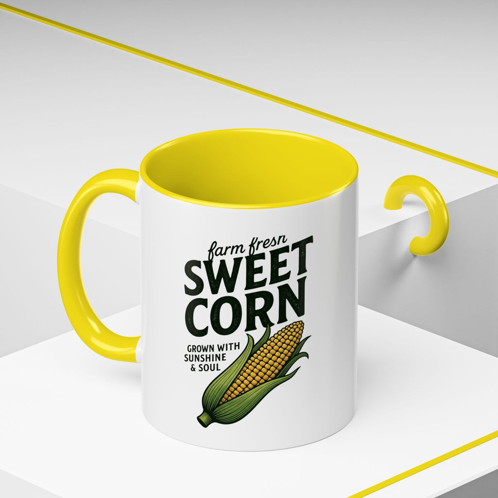Sweet Corn Accent Coffee Mug – Farm Fresh Corn Graphic