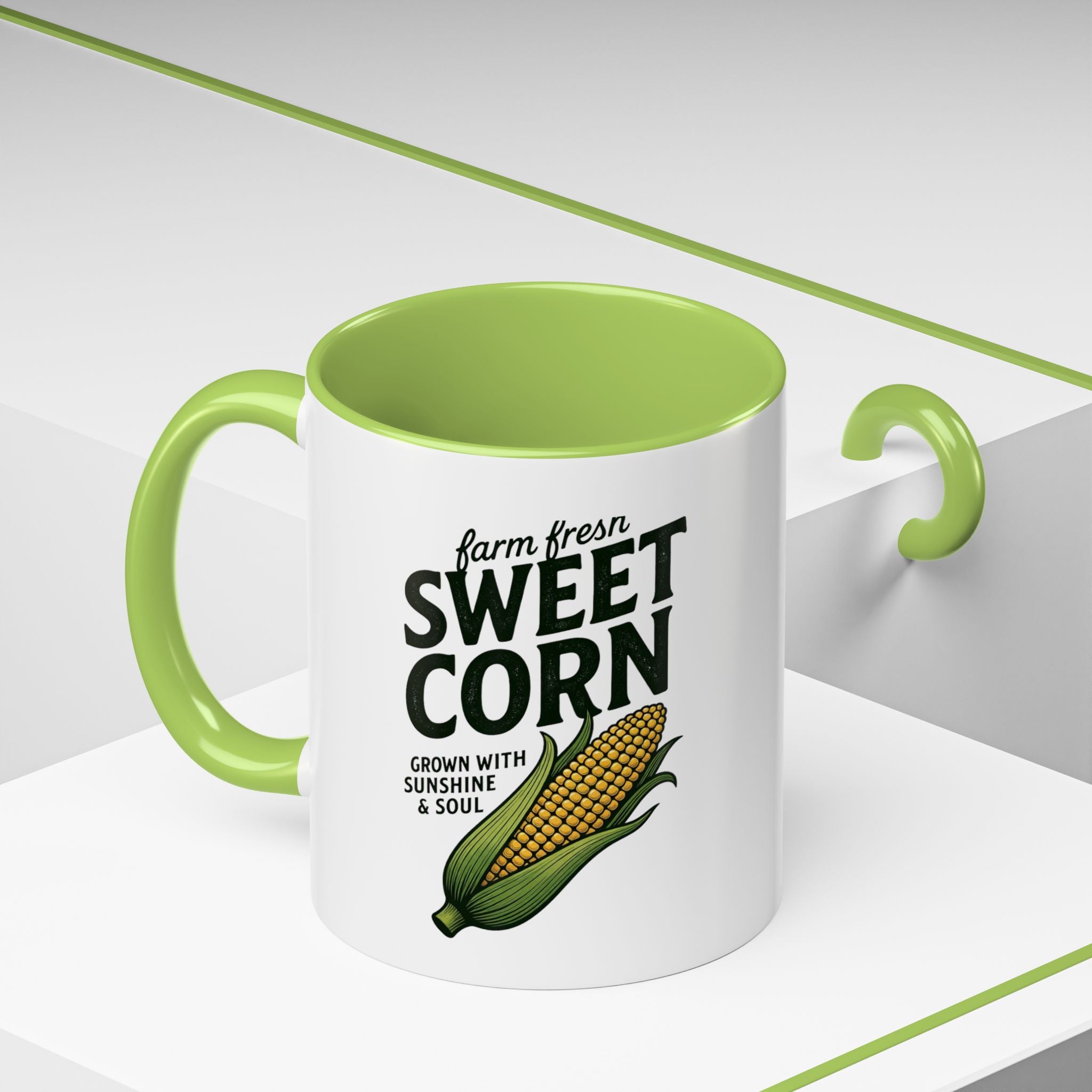 Sweet Corn Accent Coffee Mug – Farm Fresh Corn Graphic