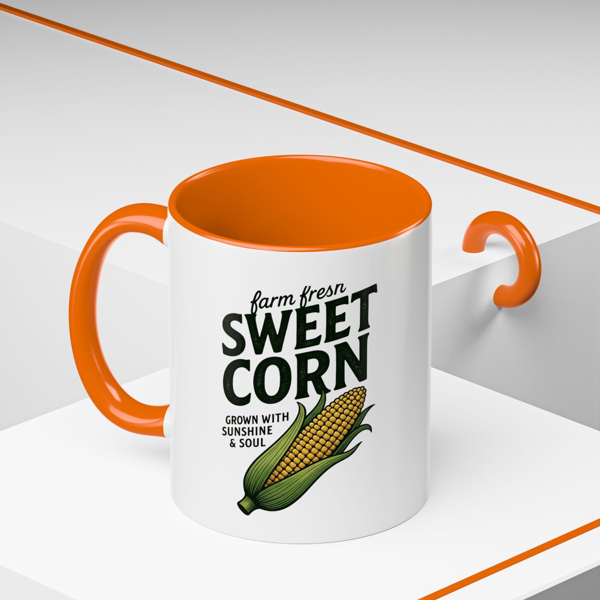 Sweet Corn Accent Coffee Mug – Farm Fresh Corn Graphic