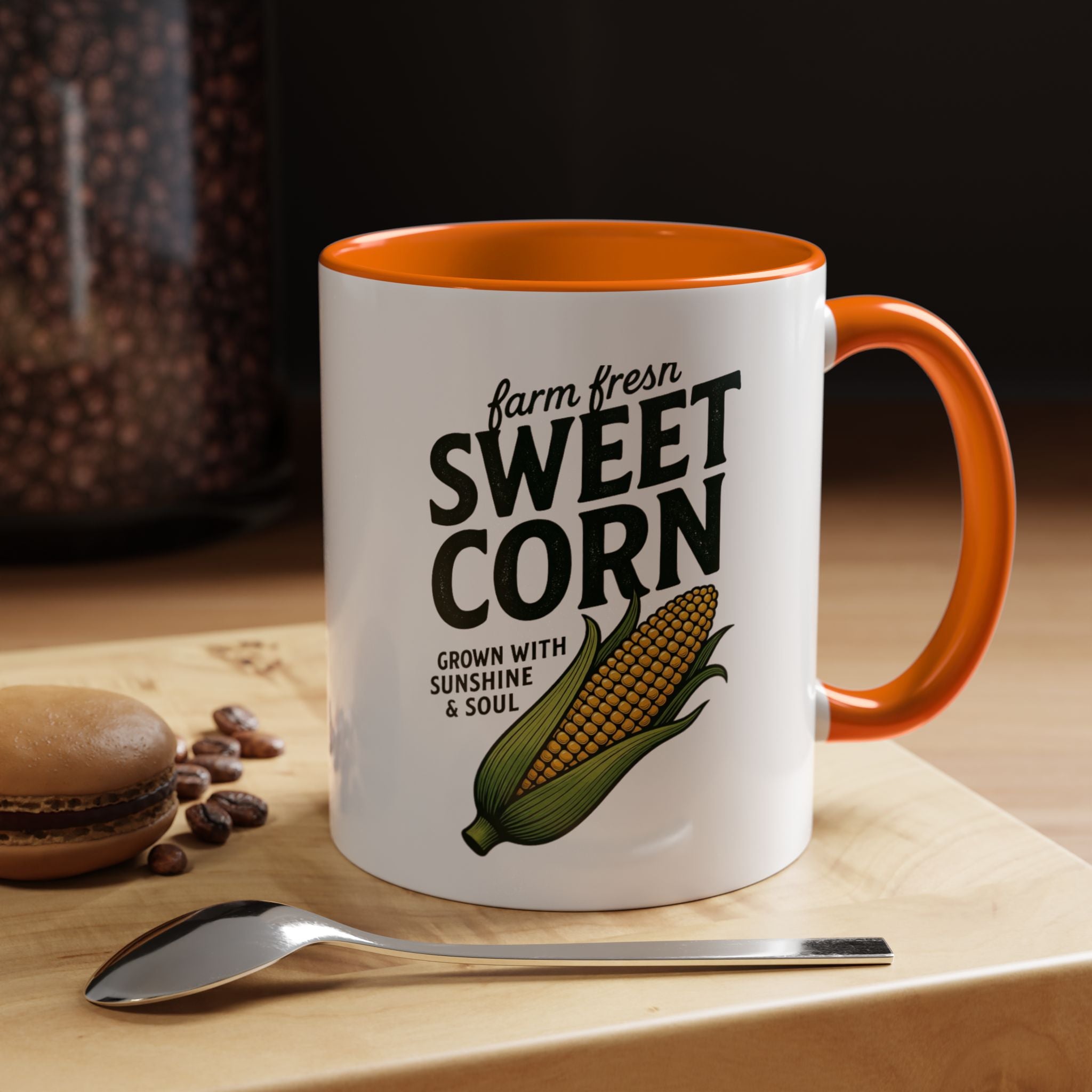 Sweet Corn Accent Coffee Mug – Farm Fresh Corn Graphic