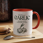 Garlic Coffee Mug – "Bold Flavour: Grown with Sunshine & Soul" Accent Ceramic Mug