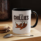 Spicy Chillies Accent Coffee Mug — Spicy Chillies: Grown with Sunshine & Soul