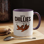 Spicy Chillies Accent Coffee Mug — Spicy Chillies: Grown with Sunshine & Soul