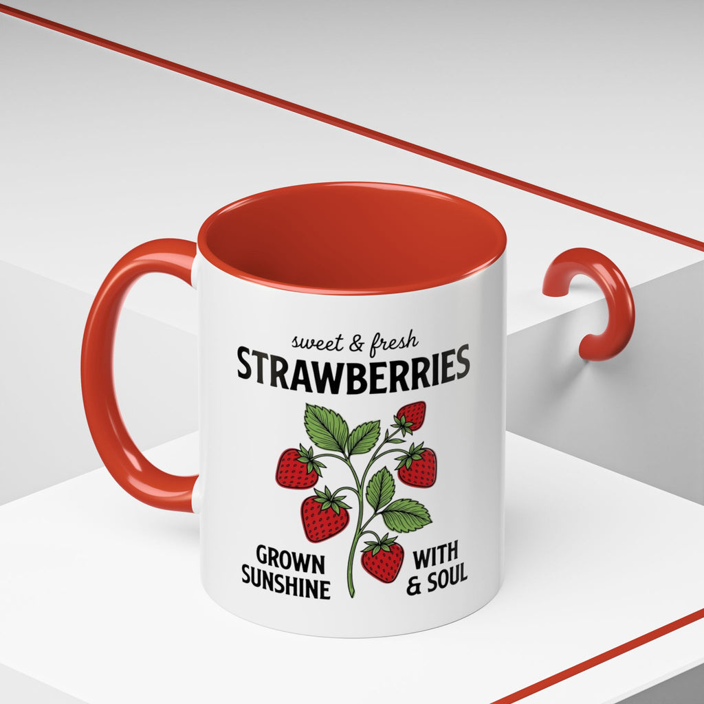 Strawberries Coffee Mug - "Sweet & Fresh" Accent Ceramic Mug