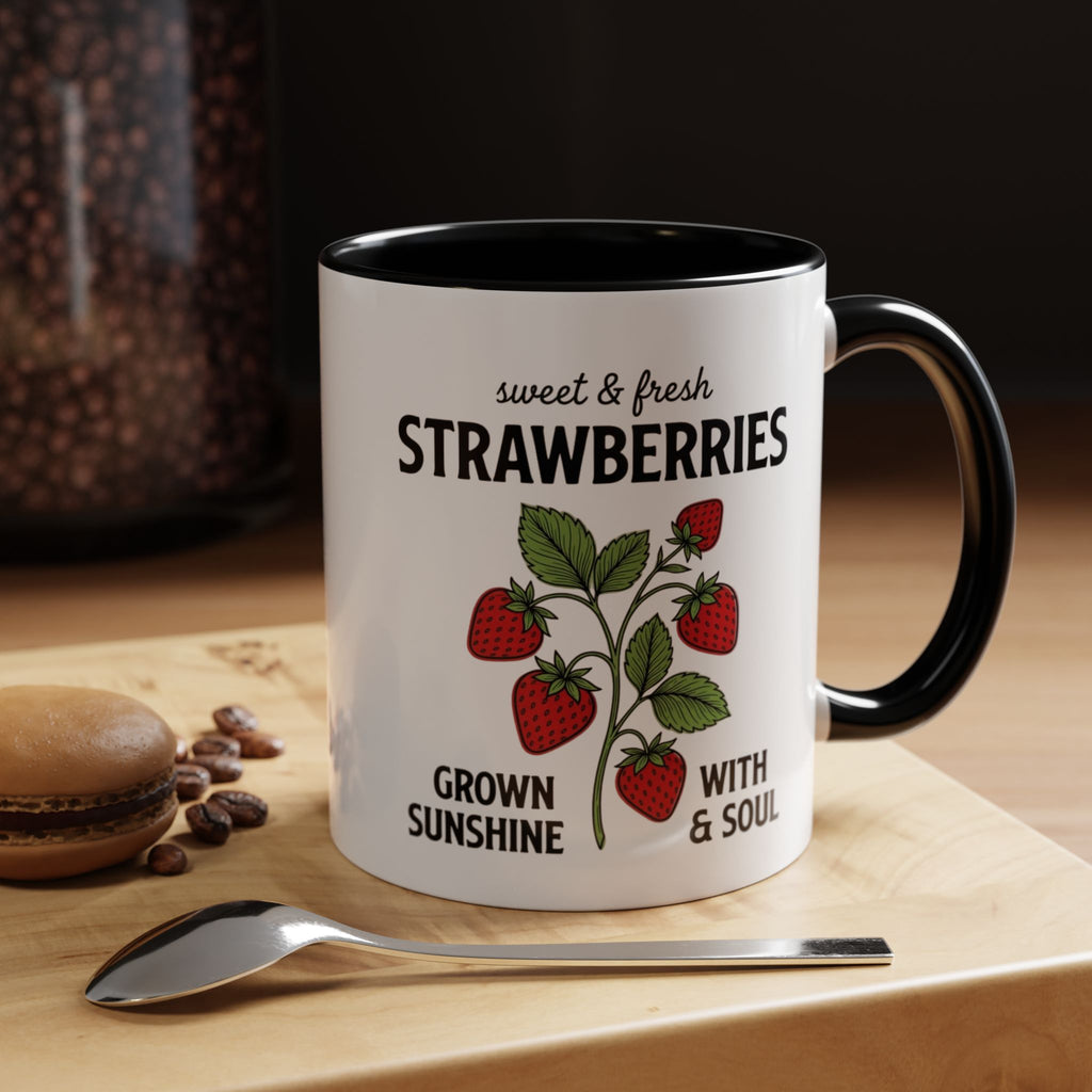 Strawberries Coffee Mug - "Sweet & Fresh" Accent Ceramic Mug