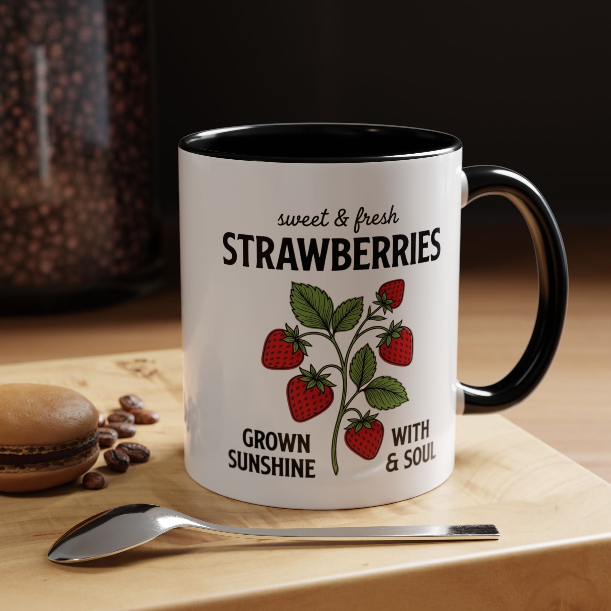 Strawberries Coffee Mug - "Sweet & Fresh" Accent Ceramic Mug